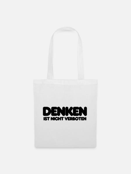 DENKEN IST NICHT VERBOTEN - SCHWARZER IT SPRUCH - Stoffbeutel - Weiß
