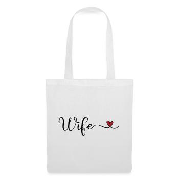 Wife Heart Typography - Tote Bag - white - Front