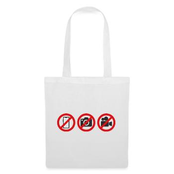 No Phone No Camera No Video Recording Sign Sticker - Tote Bag - white - Front