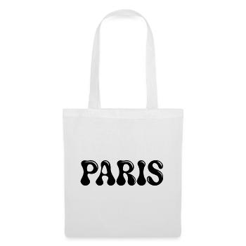 Paris Retro Groovy Typo Noir Capitale - Stoffbeutel - Weiß - Vorne