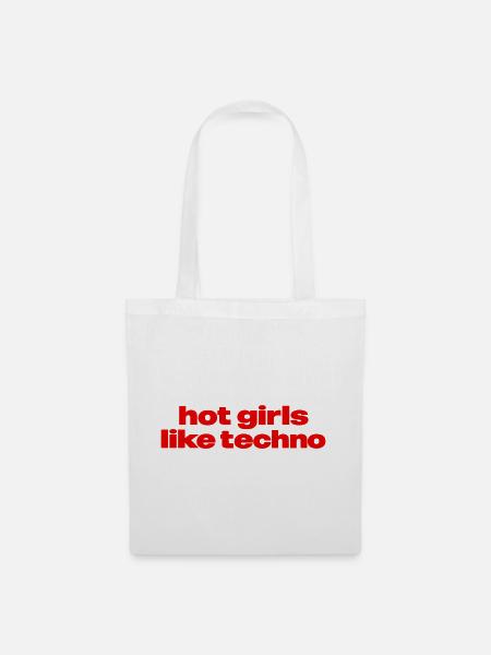 Hot Girls Like Techno – Rave & Festival Design für - Stoffbeutel - Weiß