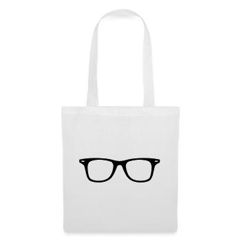 hipster glasses nerd - Tote Bag - white - Front
