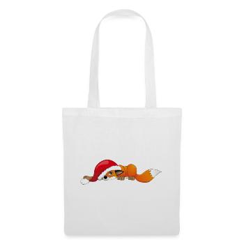 Fox with Christmas hat - Tote Bag - white - Front