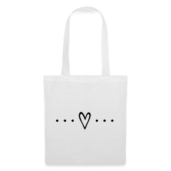 Symbole d'amour de coeur - Sac en tissu - blanc - Devant