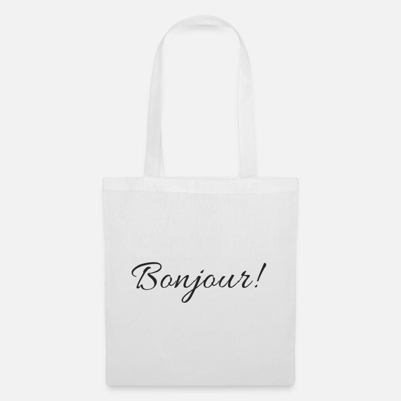 Conception de texte Bonjour - Sac en tissu - blanc