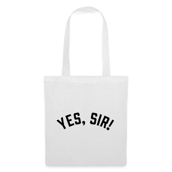 "Yes, Sir!" college style black - Stoffbeutel - Weiß - Vorne