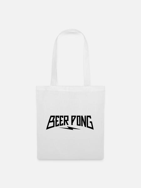 Beer Pong Lightning - Stoffbeutel - Weiß