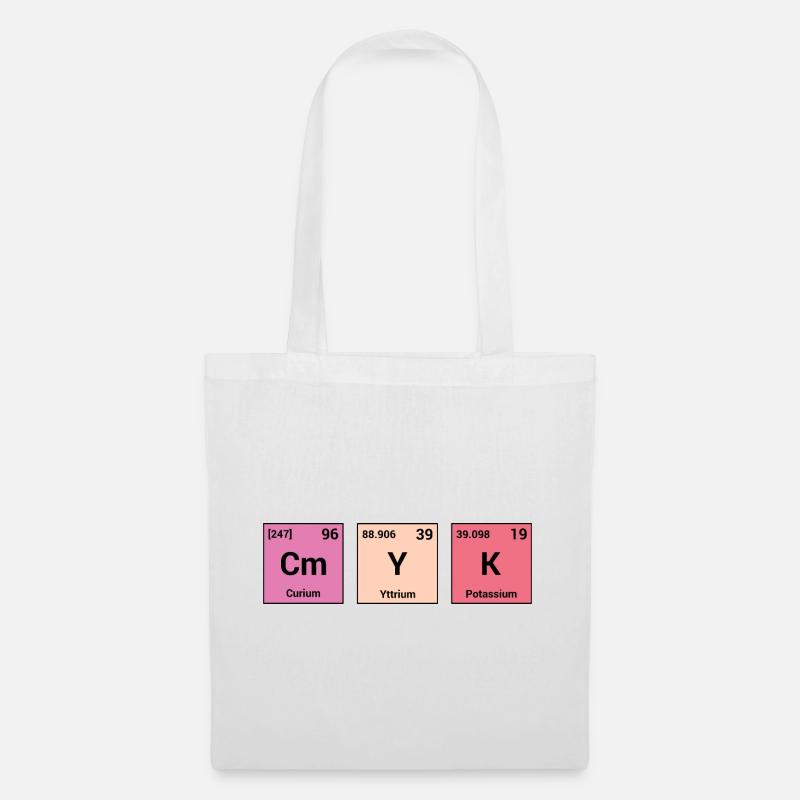 CMYK in periodic elements - Tote Bag - white
