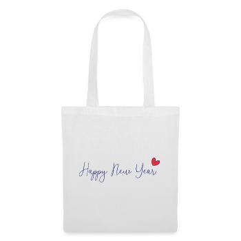BONNE ANNEE. SAINT SYLVESTRE. NOUVELLE ANNÉE - Sac en tissu - blanc - Devant