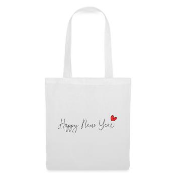 BONNE ANNEE. SAINT SYLVESTRE. NOUVELLE ANNÉE - Sac en tissu - blanc - Devant
