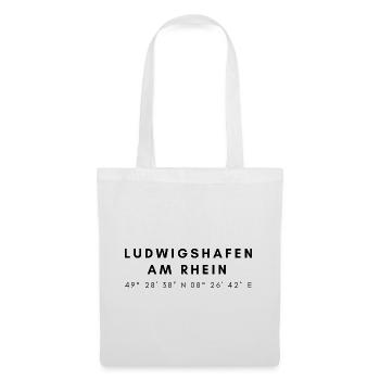 Les coordonnées de Ludwigshafen am Rhein - Sac en tissu - blanc - Devant