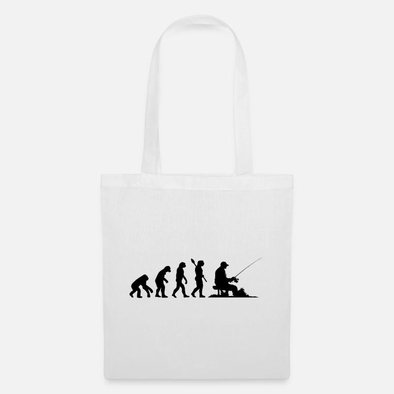 Drôle d’évolution humaine pêcheur amateur de pêche - Sac en tissu - blanc