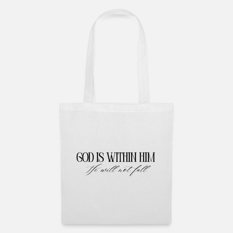 God is within him – Psalm 46:5 Bible Verses - Tote Bag - white
