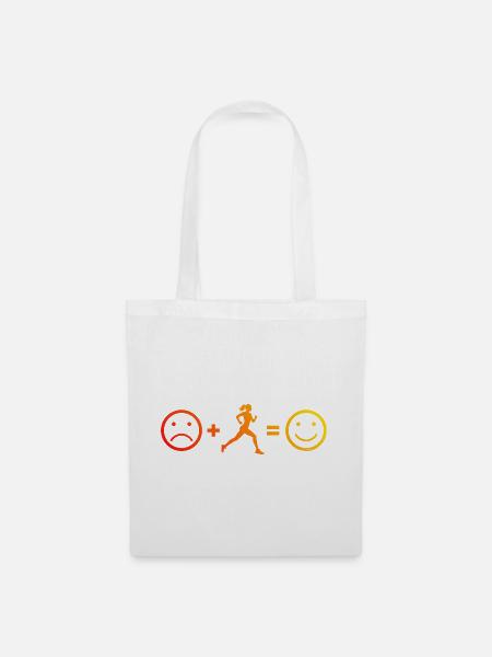 Geschenkidee für eine Running mit Running - Stoffbeutel - Weiß