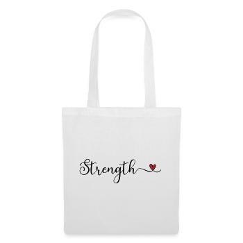 Strength Heart Typography - Tote Bag - white - Front