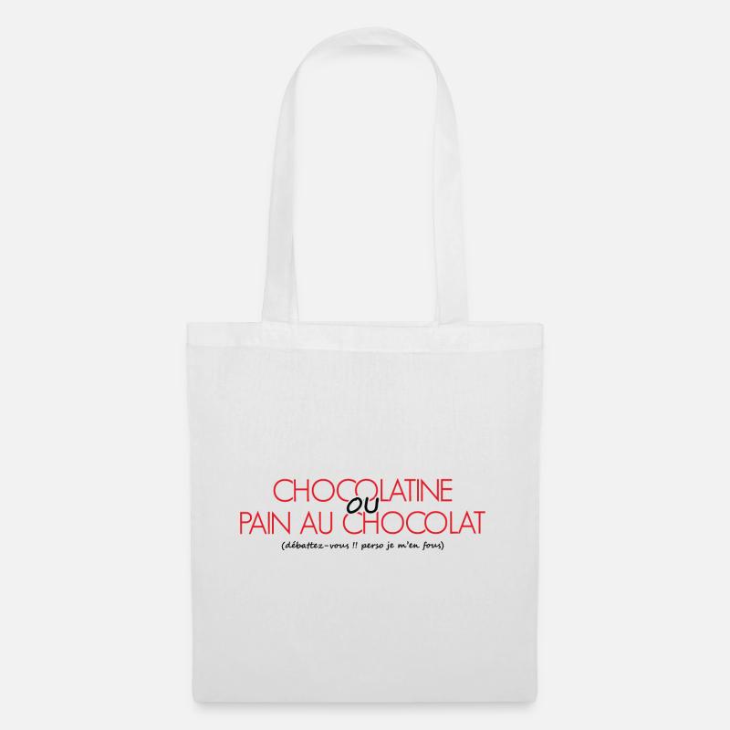 Chocolatine oder Schokoladenbrot perso ist mir egal - Stoffbeutel - Weiß