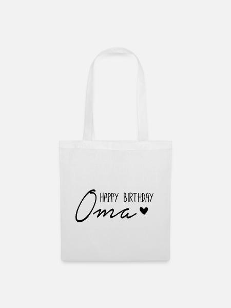 Happy Birthday Oma - Stoffbeutel - Weiß
