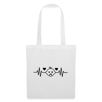 Cœur de petite fille enceinte battement de cœur - Sac en tissu - blanc - Devant