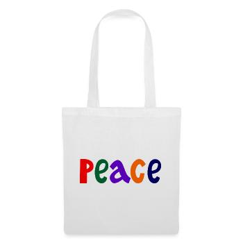 Colored letters with the word peace "Peace" - Tote Bag - white - Front