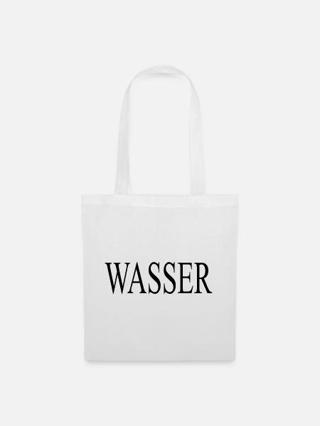 Wasser Schriftzug  - Stoffbeutel - Weiß