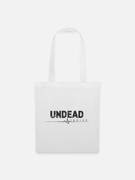Undead Inside Zombie Spruch - Stoffbeutel - Weiß