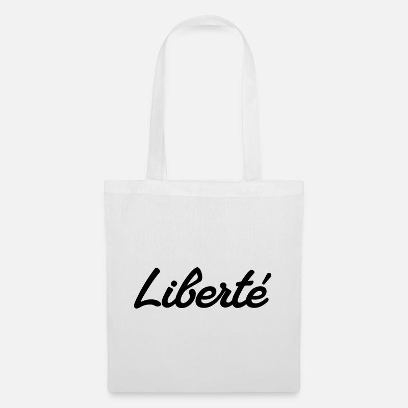 LIBERTÉ – Signature Script - Tote Bag - white