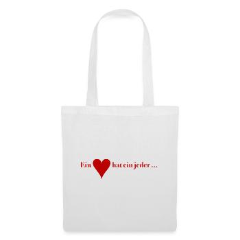 Tout le monde a un cœur – Chemise humoristique Skat - Sac en tissu - blanc - Devant