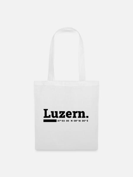 Luzern Koordinaten - Stoffbeutel - Weiß