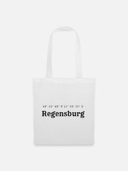 Regensburg Koordinaten - Stoffbeutel - Weiß