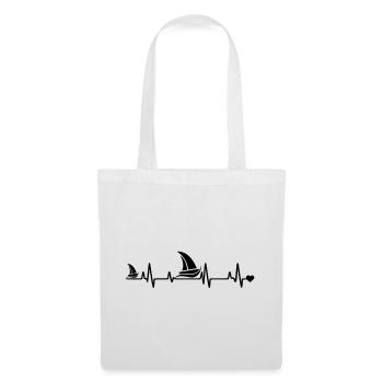 Cœur de voilier - Sac en tissu - blanc - Devant