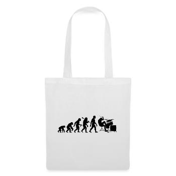 Schlagzeuger Evolution Schlagzeug für Männer Jungs - Stoffbeutel - Weiß - Vorne