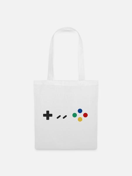 Retro Gamepad - Stoffbeutel - Weiß