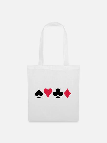 Poker (V) - Stoffbeutel - Weiß