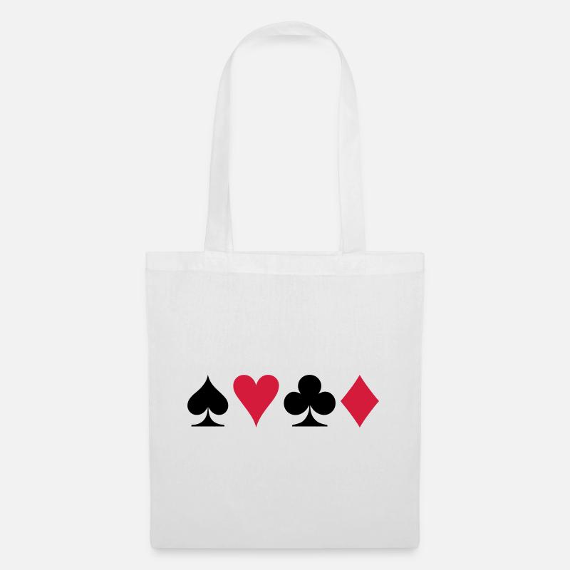 Poker (V) - Stoffbeutel - Weiß