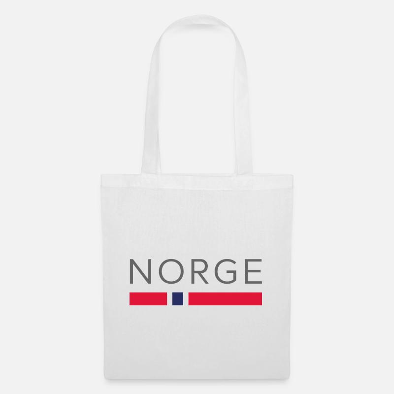 NORGE WM DESIGN - Norwegisches Fußball Geschenk - Stoffbeutel - Weiß