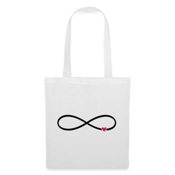 Unendlichkeitszeichen Herz Liebe Geschenk - Stoffbeutel - Weiß - Vorne