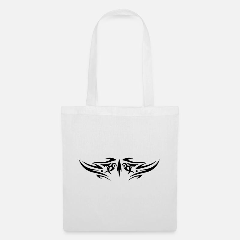 Zackiges Tribal Tattoo Ornament - Stoffbeutel - Weiß