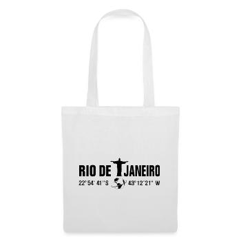 Rio de Janeiro Koordinaten Lage - Stoffbeutel - Weiß - Vorne