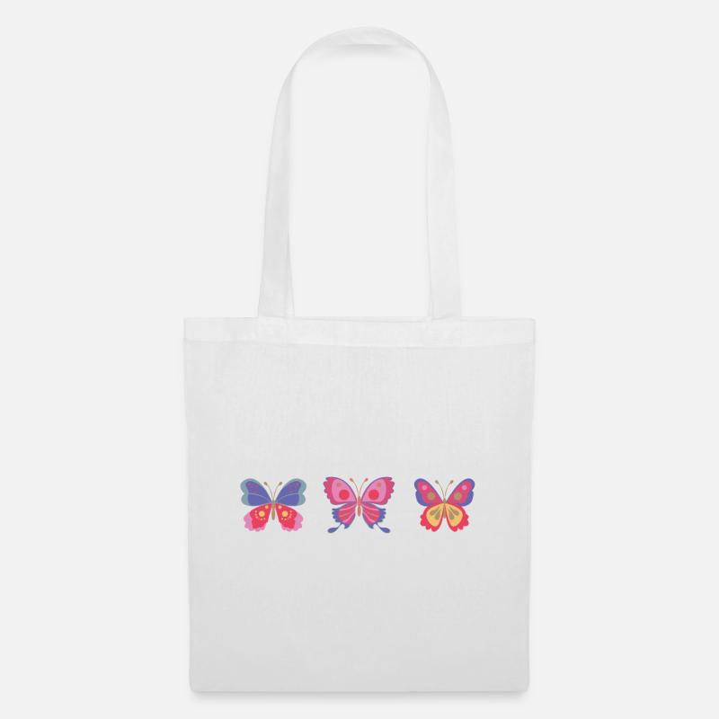Variété de papillon coloré - Sac en tissu - blanc