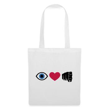 Je t’aime, Rebus | Citation visuelle de Eye Heart You - Sac en tissu - blanc - Devant