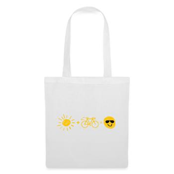 Soleil et vélo - Sac en tissu - blanc - Devant
