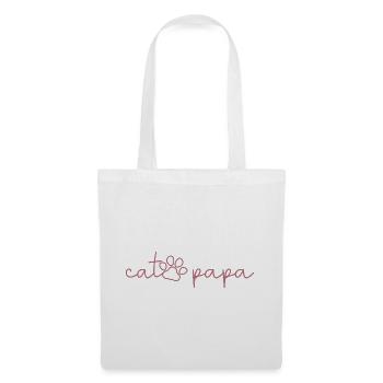 Cat Papa - Mignon Paw Cat Lover Papa Propriétaire de chat - Sac en tissu - blanc - Devant