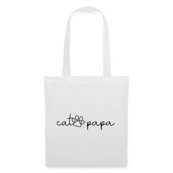 Cat Papa - Mignon Paw Cat Lover Papa Propriétaire de chat - Sac en tissu - blanc - Devant