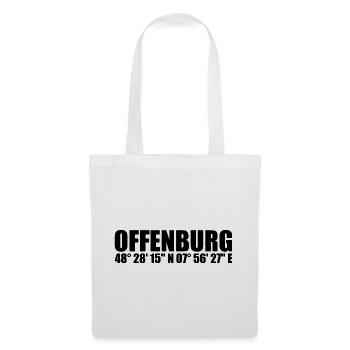 Offenburg Koordinaten - Stoffbeutel - Weiß - Vorne