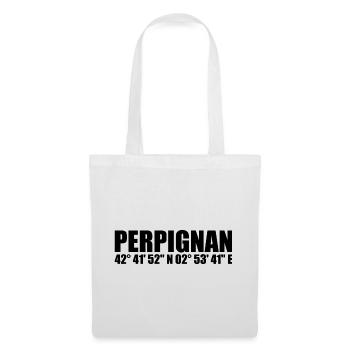 Coordonnées de Perpignan - Sac en tissu - blanc - Devant