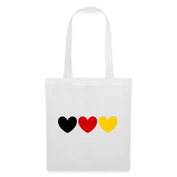 Maillot de fan en forme de cœur des couleurs de l’Allemagne - Sac en tissu - blanc - Devant
