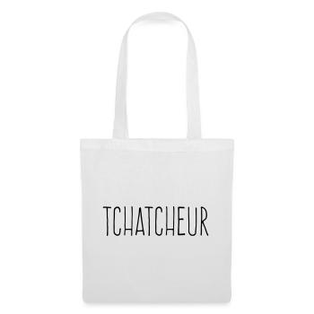 Tchatcheur - Humour Homme Bavard - Sac en tissu - blanc - Devant