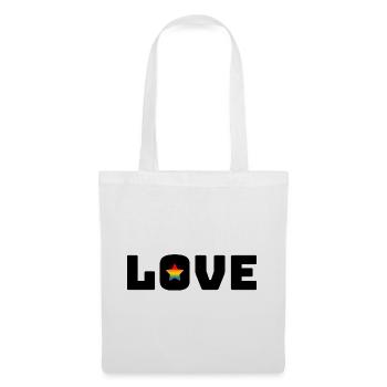 Love Stern Rainbow black - Stoffbeutel - Weiß - Vorne