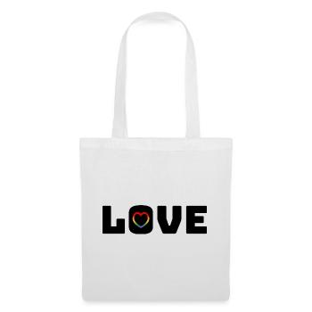 Love Heart Rainbow black - Stoffbeutel - Weiß - Vorne