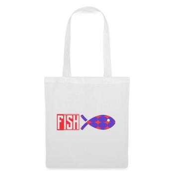 FISH. HUMOUR. POISSON. SARDINE. POISSON D'AVRIL - Sac en tissu - blanc - Devant